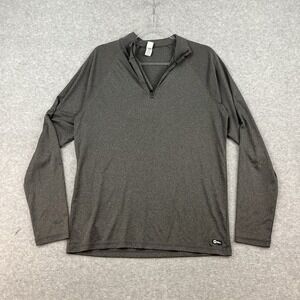 Alo Yoga Quarter Zip Pullover Men's Top Size Large Gray Gym Stretch Long Sleeve